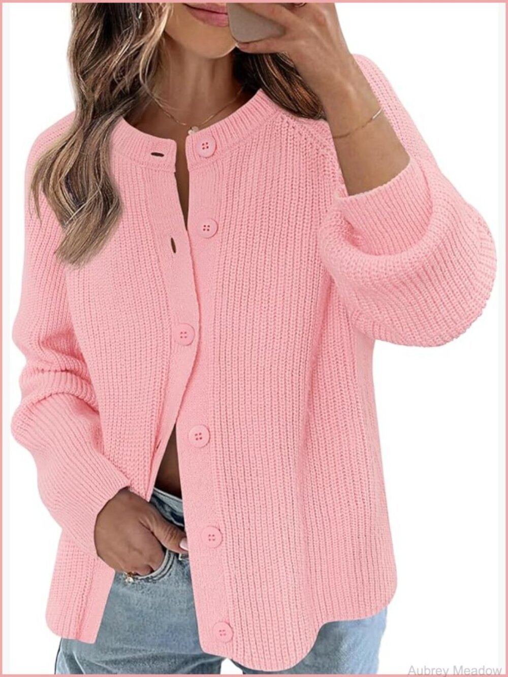 Women's Long Sleeve Cardigan Sweater Button Open Front Chunky Knit Fall Winter